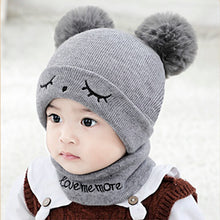 Load image into Gallery viewer, 2Pcs Knitted Soft Toddler Warm Pompom Beanie freeshipping - Tyche Ace