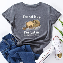 Load image into Gallery viewer, I'm Not Lazy Animal Bear Graphic Print T Shirt freeshipping - Tyche Ace