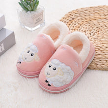 Load image into Gallery viewer, Unisex Toddler Unicorn Cartoon Image Design Winter Indoor Fur Slides Slippers