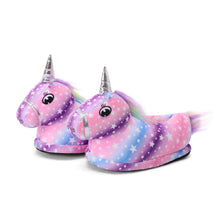 Load image into Gallery viewer, Kids Plush Magical Unicorn Slippers