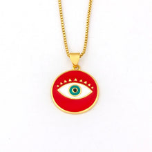 Load image into Gallery viewer, Encrusted Eye Fine Polished Women's Pendant Necklace