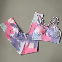 Load image into Gallery viewer, Women Tie And Dye Bra High Waist Leggings Sportswear Set - Tyche Ace