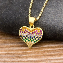 Load image into Gallery viewer, Rainbow Heart Charm Pendants For Women