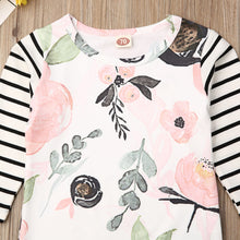 Load image into Gallery viewer, Unisex Baby Flower Striped Long Sleeves Romper For Toddlers