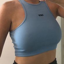 Load image into Gallery viewer, Embroidery Letter Sleeveless Ribbed Cropped Tops freeshipping - Tyche Ace