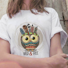 Load image into Gallery viewer, Cartoon Owl Graphic Printed Casual T Shirt freeshipping - Tyche Ace