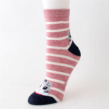 Load image into Gallery viewer, Animal Cartoon Striped Cute Cotton Cute Ankle Socks For Women