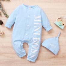 Load image into Gallery viewer, Long Sleeve Baby Rompers And Hat Set For Toddlers