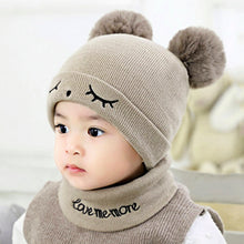 Load image into Gallery viewer, 2Pcs Knitted Soft Toddler Warm Pompom Beanie freeshipping - Tyche Ace