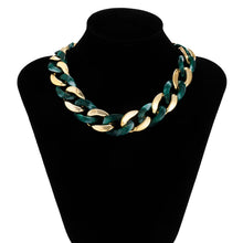 Load image into Gallery viewer, Unisex Chunky Thick Gold Tone Resin Link Chain Necklace