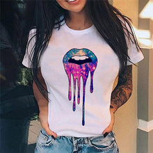 Load image into Gallery viewer, Casual Lip Print Design Short Sleeved T Shirt freeshipping - Tyche Ace