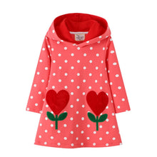 Load image into Gallery viewer, Girls Cotton Hooded Stylish Long Sleeved Dress