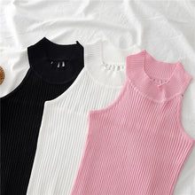 Load image into Gallery viewer, Women Knitted Hollow Bodycon Camisole Tank Top