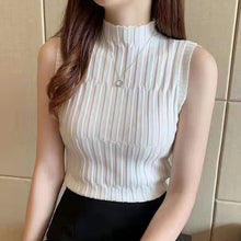 Load image into Gallery viewer, Plain Knitted Sleeveless Crop Tank Tops For Women