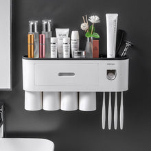 Load image into Gallery viewer, Toothbrush Holder Magnetic Cups Automatic Toothpaste Dispenser Storage