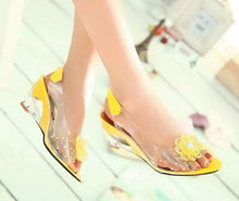 Load image into Gallery viewer, Ladies Summer Rhinestone Decorated Flower Design Jelly Wedge Sandals freeshipping - Tyche Ace