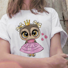 Load image into Gallery viewer, Cartoon Owl Graphic Printed Casual T Shirt freeshipping - Tyche Ace