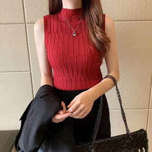 Load image into Gallery viewer, Plain Knitted Sleeveless Crop Tank Tops For Women