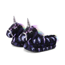 Load image into Gallery viewer, Kids Plush Magical Unicorn Slippers