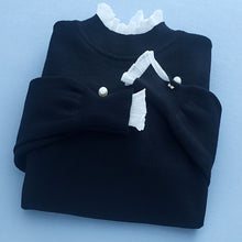 Load image into Gallery viewer, Knitted Turtleneck Long Sleeve Pearl Decorated Design Sweaters For Women
