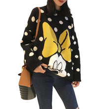 Load image into Gallery viewer, Knitted Cartoon Mouse Image Polka Dot Loose Fit  Sweater freeshipping - Tyche Ace