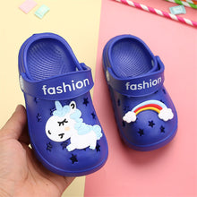 Load image into Gallery viewer, Unicorn Cartoon Design Flip Flops For Kids