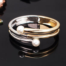 Load image into Gallery viewer, Faux Pearl Cuff Bangles Charm Bracelets for women