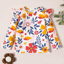 Load image into Gallery viewer, 3 Pack Cute Floral Dots Long- Sleeve T-Shirt For Kids