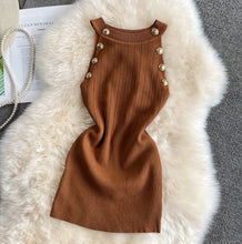 Load image into Gallery viewer, Golden Buttons Hollow Out Design Thin Knitted Sleeveless Stylish Top For Women