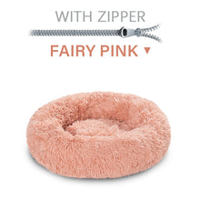 Load image into Gallery viewer, Zip Cover Removable Washable Donut Shape Design Calming Long Plush Dog Beds