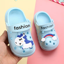Load image into Gallery viewer, Unicorn Cartoon Design Flip Flops For Kids