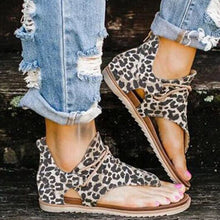 Load image into Gallery viewer, Summer Casual Retro Animal Print Design Clip Toe Flat Sandals freeshipping - Tyche Ace