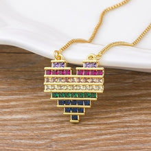 Load image into Gallery viewer, Rainbow Heart Charm Pendants For Women