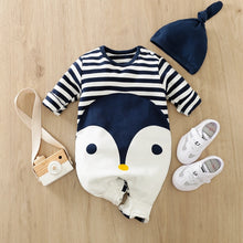 Load image into Gallery viewer, Long Sleeve Baby Rompers And Hat Set For Toddlers