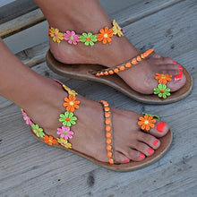 Load image into Gallery viewer, Gladiator Flowers Design Summer Sandals freeshipping - Tyche Ace