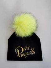 Load image into Gallery viewer, Golden Princess Prince Letter Design Pompom Cute Beanie Hats Kids