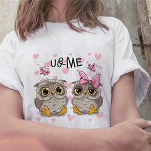 Load image into Gallery viewer, Cartoon Owl Graphic Printed Casual T Shirt freeshipping - Tyche Ace