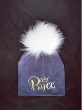 Load image into Gallery viewer, Golden Princess Prince Letter Design Pompom Cute Beanie Hats Kids