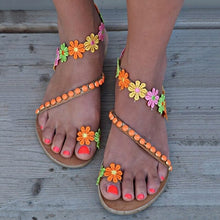Load image into Gallery viewer, Gladiator Flowers Design Summer Sandals freeshipping - Tyche Ace