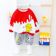 Load image into Gallery viewer, Boys Long  Sleeved Cartoon Music Bear Sweater Jogger Outfit