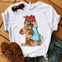 Load image into Gallery viewer, Bandana Pomeranian Mom T-Shirt freeshipping - Tyche Ace