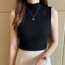 Load image into Gallery viewer, Plain Knitted Sleeveless Crop Tank Tops For Women