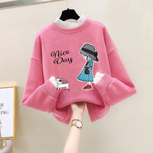 Load image into Gallery viewer, Girls Bear Cartoon Design Long Sleeve Cute Pullover For Kids