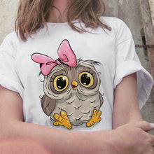 Load image into Gallery viewer, Cartoon Owl Graphic Printed Casual T Shirt freeshipping - Tyche Ace