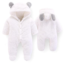 Load image into Gallery viewer, Unisex Cotton Thick Warm Hooded Jumpsuit Rompers For Kids