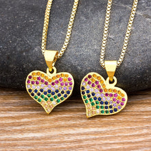 Load image into Gallery viewer, Rainbow Heart Charm Pendants For Women