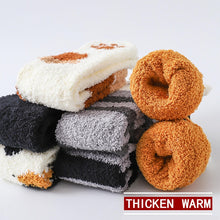 Load image into Gallery viewer, 3 Pairs Women Winter Warm Cat Paw Cartoon Design Fluffy  Slippers Socks