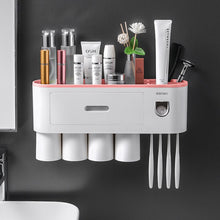 Load image into Gallery viewer, Toothbrush Holder Magnetic Cups Automatic Toothpaste Dispenser Storage