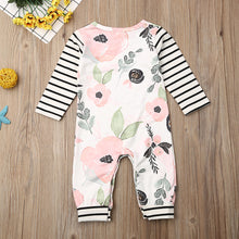 Load image into Gallery viewer, Unisex Baby Flower Striped Long Sleeves Romper For Toddlers