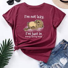 Load image into Gallery viewer, I'm Not Lazy Animal Bear Graphic Print T Shirt freeshipping - Tyche Ace